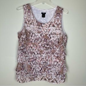 Ann Taylor Sleeveless Ruffles Top Blouse Size 14P